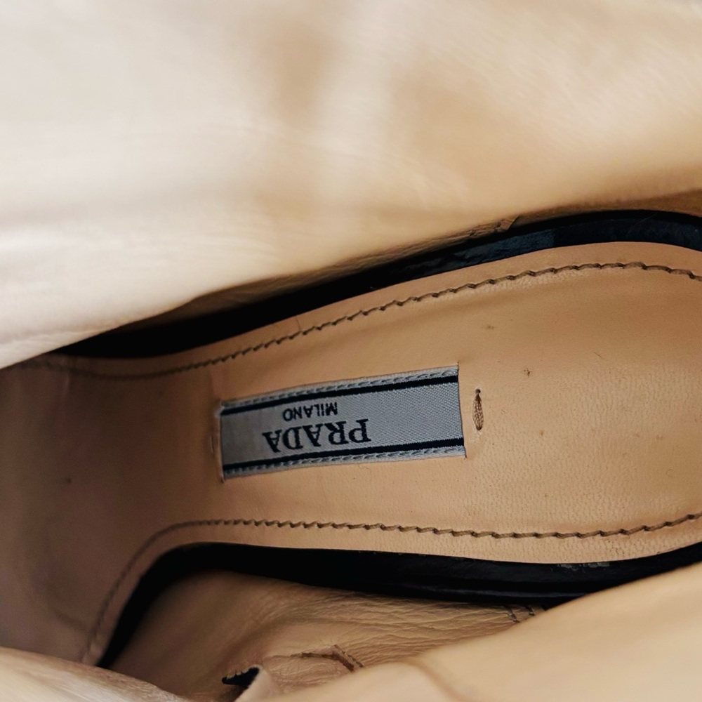 Prada Black Leather Platform Boots - Picture 5 of 6